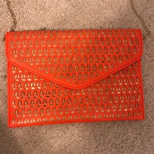 Salmon Clutch with Detachable Strap